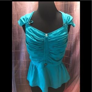 Designer Bryson Lars Green Ruched Top